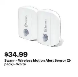 Best Buy Swann - Wireless Motion Alert Sensor (2- pack) - White offer