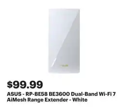 Best Buy ASUS - RP-BE58 BE3600 Dual-Band Wi-Fi 7 AiMesh Range Extender - White offer