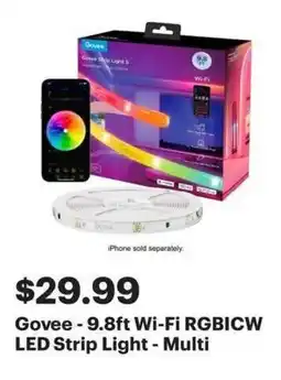 Best Buy Govee - 9.8ft Wi-Fi RGBICW LED Strip Light - Multi offer