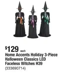 The Home Depot Home accents holiday 3-piece halloween classics led faceless witches h39 offer