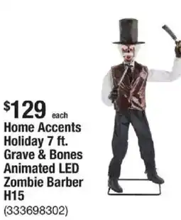 The Home Depot Home accents holiday 7 ft. grave & bones animated led zombie barber offer