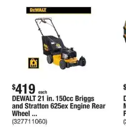 The Home Depot Dewalt 21 in. 150cc briggs and stratton 625ex engine rear wheel offer