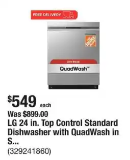 The Home Depot Lg 24 in. top control standard dishwasher with quadwash offer