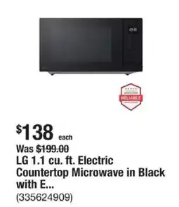 The Home Depot Lg 1.1 cu. ft. electric countertop microwave offer