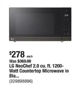 The Home Depot Lg neochef 2.0 cu. ft. 1200- watt countertop microwave offer