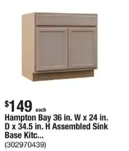 The Home Depot Hampton bay 36 in. w x 24 in. d x 34.5 in. offer