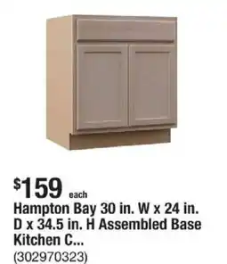 The Home Depot Hampton bay 30 in. w x 24 in. d x 34.5 in. offer