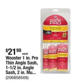 The Home Depot Wooster 1 in. pro thin angle sash, 1-1/2 in. angle sash, 2 in. offer