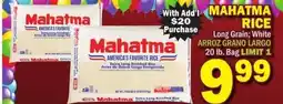 Bravo Supermarkets Mahatma rice offer