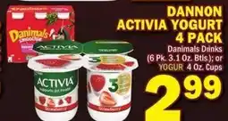 Bravo Supermarkets Dannon activia yogurt 4 pack offer