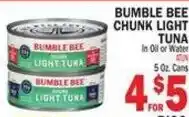 Bravo Supermarkets Bumble bee light tuna offer