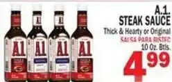 Bravo Supermarkets A.1. steak sauce offer