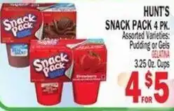 Bravo Supermarkets Hunt's snack pack 4 pk. offer