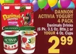 Bravo Supermarkets Dannon activia yogurt 4 pack offer