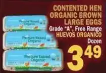 Bravo Supermarkets Contented hen organic brown large eggs offer