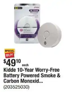 The Home Depot Kidde 10-Year Worry-Free Battery Powered Smoke & Carbon Monoxid... offer