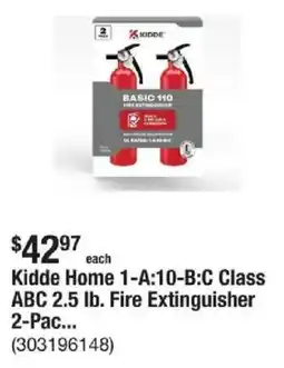 The Home Depot Kidde Home 1-A:10-B:C Class ABC 2.5 lb. Fire Extinguisher 2-Pac... offer