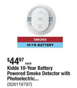 The Home Depot Kidde 10-Year Battery Powered Smoke Detector with Photoelectric... offer