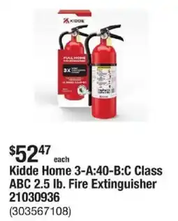 The Home Depot Kidde Home 3-A:40-B:C Class ABC 2.5 lb. Fire Extinguisher offer