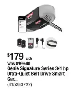 The Home Depot Genie Signature Series 3/4 hp. Ultra-Quiet Belt Drive Smart Gar... offer