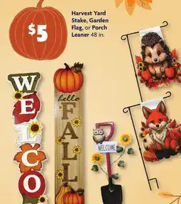 Family Dollar Harvest Yard Stake, Garden Flag, or Porch Leaner offer