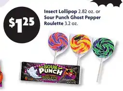 Family Dollar Insect Lollipop 2.82 oz. or Sour Punch Ghost Pepper Roulette 3.2 oz offer