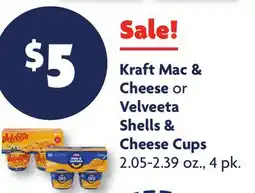 Family Dollar Kraft Mac & Cheese or Velveeta Shells & Cheese Cups offer