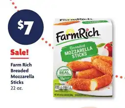 Family Dollar Farm Rich Breaded Mozzarella Sticks offer