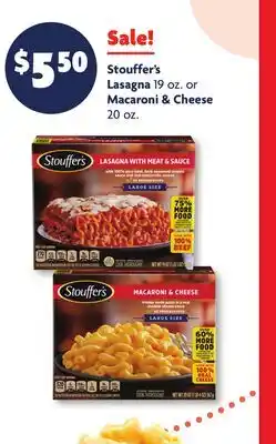 Family Dollar Stouffer's Lasagna 19 oz. or Macaroni & Cheese 20 oz offer
