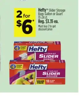Dollar General Hefty Slider Storage Bags Gallon or Quart offer