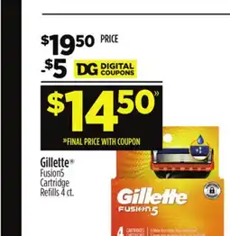 Dollar General Gillette Fusion5 Cartridge Refills offer