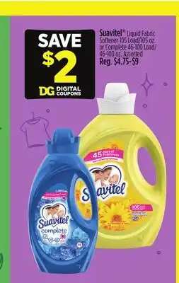 Dollar General Suavitel Liquid Fabric Softener 105 Load/105 oz. or Complete 46-100 Load/46-100 oz offer