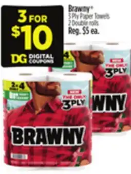 Dollar General Brawny 3 Ply Paper Towels 2 Double rolls offer