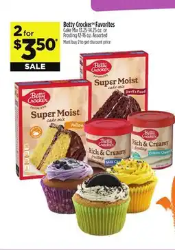 Dollar General Betty Crocker Favorites Cake Mix 13.25-14.25 oz. or Frosting 12-16 oz offer