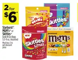 Dollar General Starburst , M&M' s or Skittles Grab N Go Bags offer