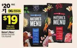Dollar General Nature's Menu Premium Dog Food offer