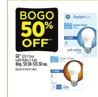 Dollar General GE LED 9 Year Light Bulbs offer