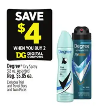 Dollar General Degree Dry Spray offer
