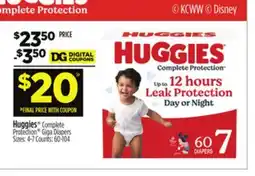 Dollar General Huggies Complete Protection Giga Diapers offer