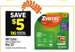 Dollar General ANY Zyrtec Allergy Relief offer