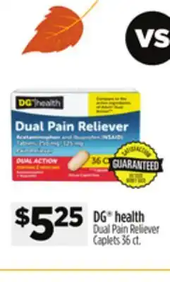 Dollar General DG health Dual Pain Reliever Caplets offer