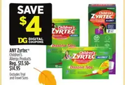 Dollar General ANY Zyrtec Children's Allergy Products offer