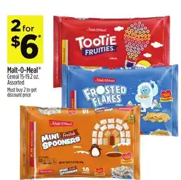 Dollar General Malt-O-Meal Cereal offer