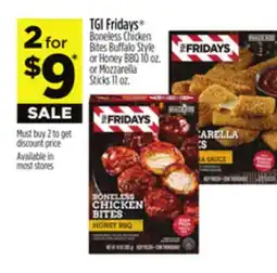 Dollar General TGI Fridays Boneless Chicken Bites Buffalo Style or Honey BBQ 10 oz. or Mozzarella Sticks 11 oz offer