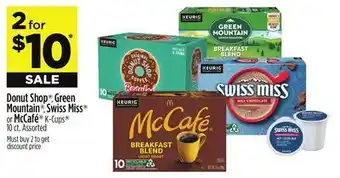 Dollar General Donut Shop , Green Mountain , Swiss Miss or McCafé K-Cups offer