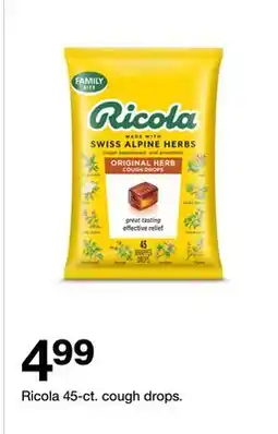 Target Ricola 45-ct. cough drops offer