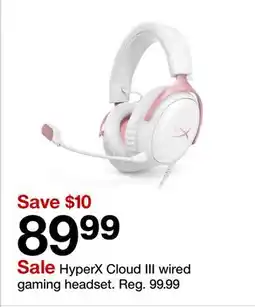 Target HyperX Cloud III wired gaming headset offer