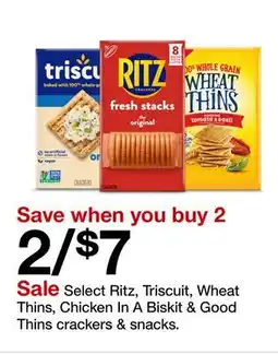 Target Select Ritz, Triscuit, Wheat Thins, Chicken In A Biskit & Good Thins crackers & snacks offer