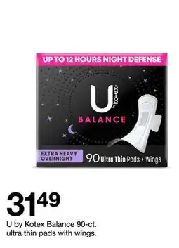 Target U by Kotex Balance 90-ct. ultra thin pads with wings offer