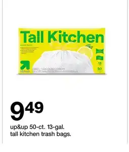 Target up & up 50-ct 13 gal. tall kitchen trash bags offer